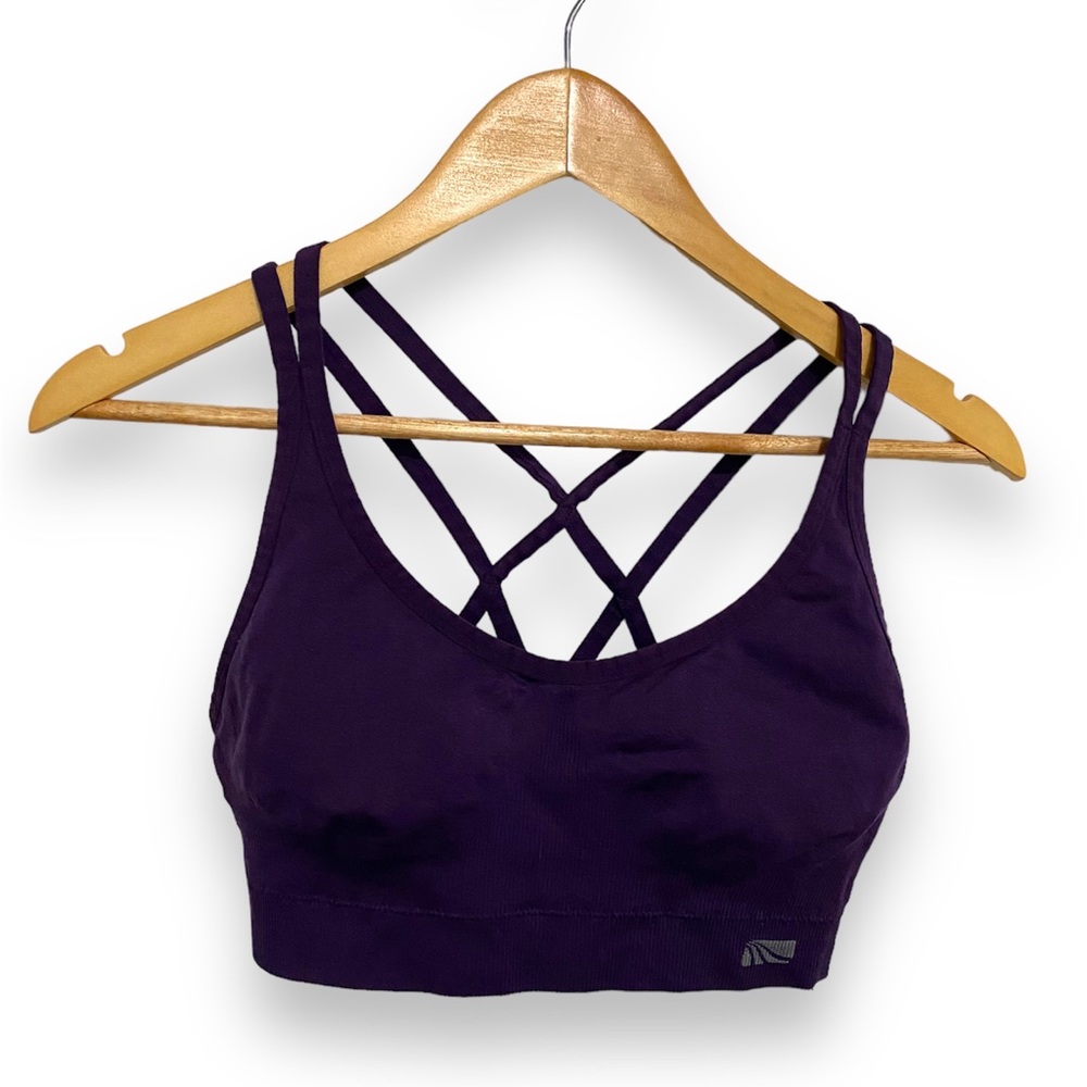 MARIKA Women’s Purple Lightly Crisscross Sport Bra Yoga Workout Running  Sz M